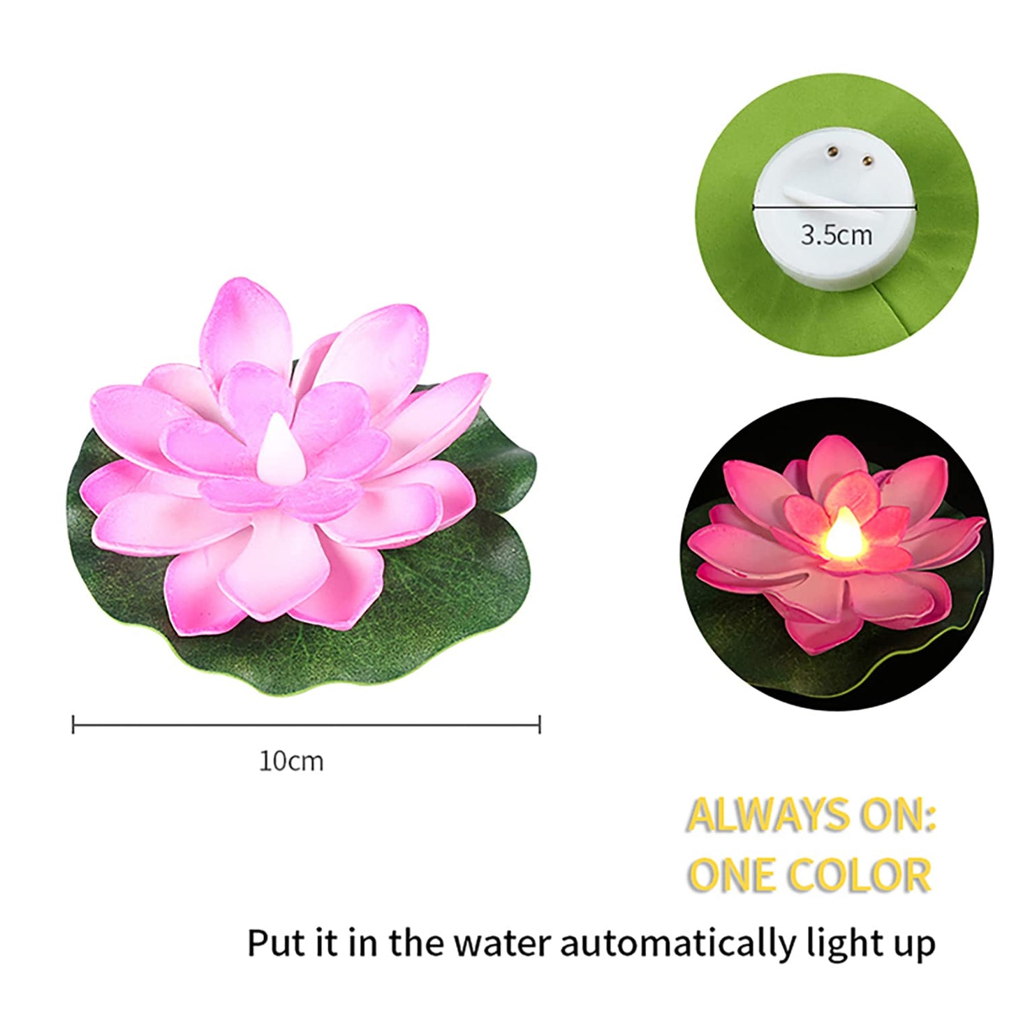 6556 Water Floating Smokeless Candles Lotus Flowers Sensor Led Tealight For Outdoor And Indoor Decoration - Pack Of 6 Candle Candle (Pack Of 6)