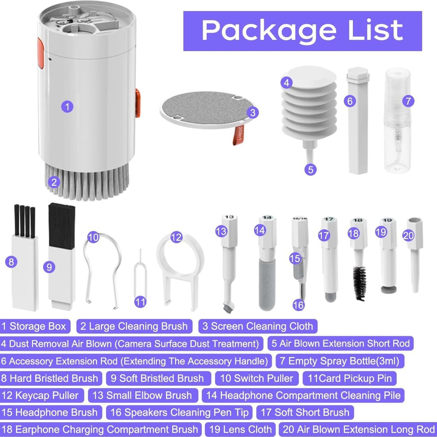 Laptop mobile cleaning tool kit