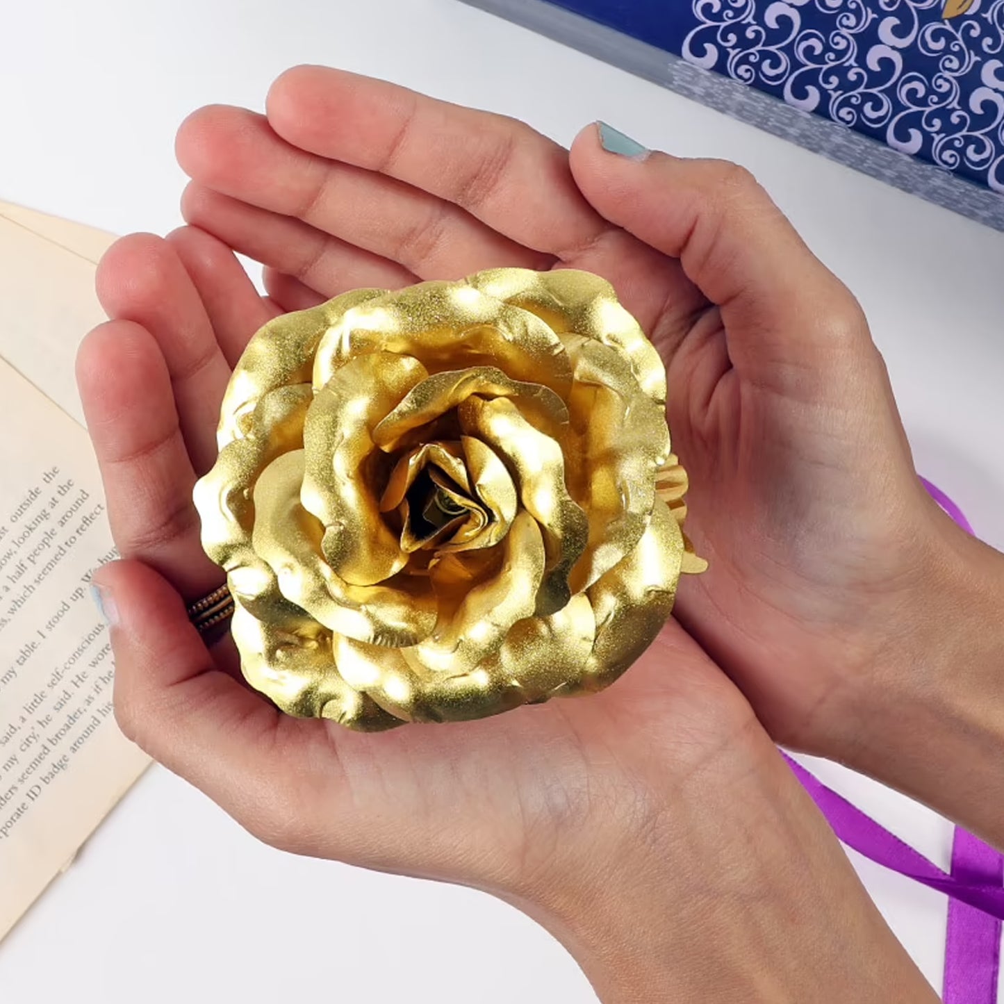 Golden Rose With Premium Box