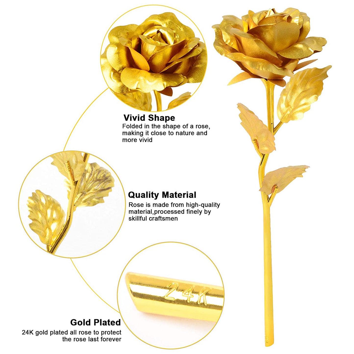 Golden Rose With Premium Box