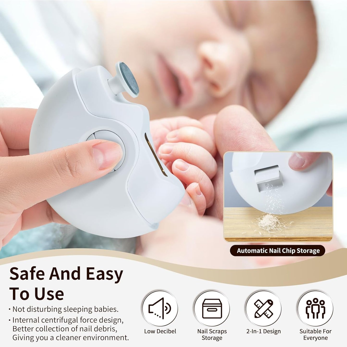 Premium Electric Nail Clipper With Light (1 Pc)