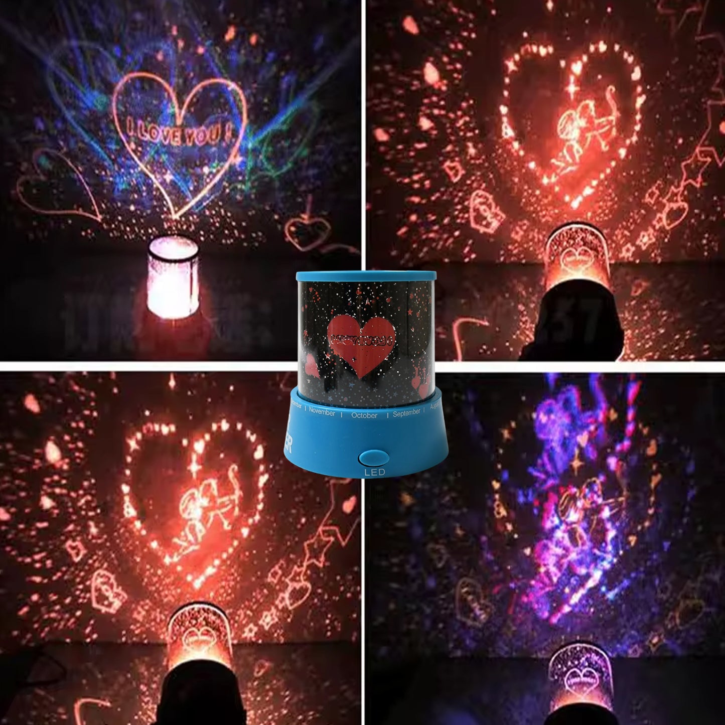 Led Projector Night Light Amazing Lamp 3 Battery Operated Lamps Rotation With The Music Function Master For Kids Bedroom Home Decoration Nightromantic Gift (Battery Not Included 1 Pc)