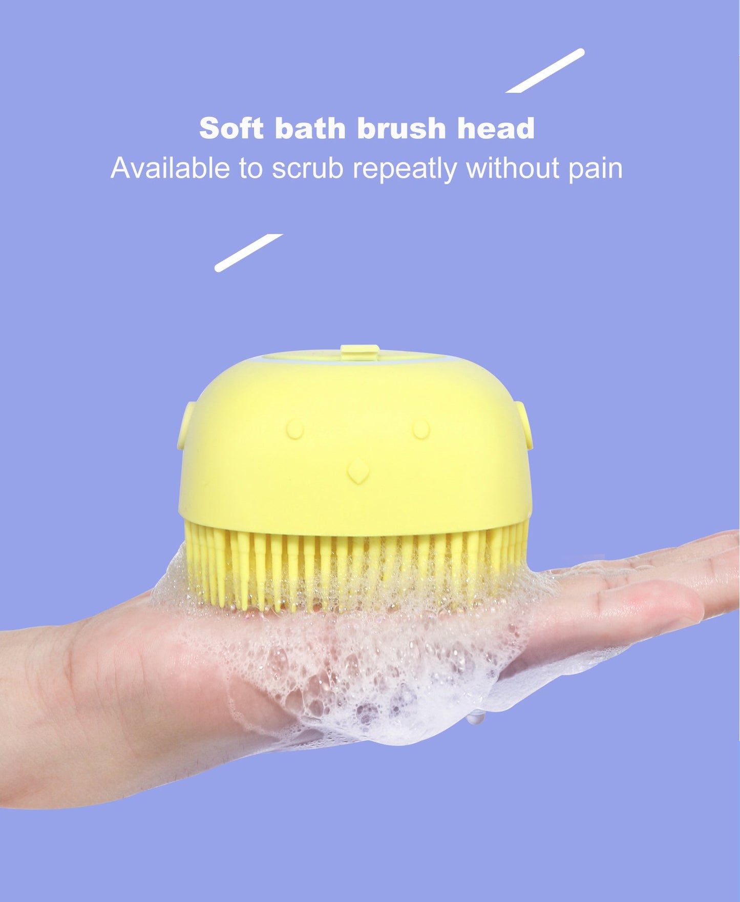 Silicone Bath & Body Brush Soft Bristle With Shampoo Dispenser