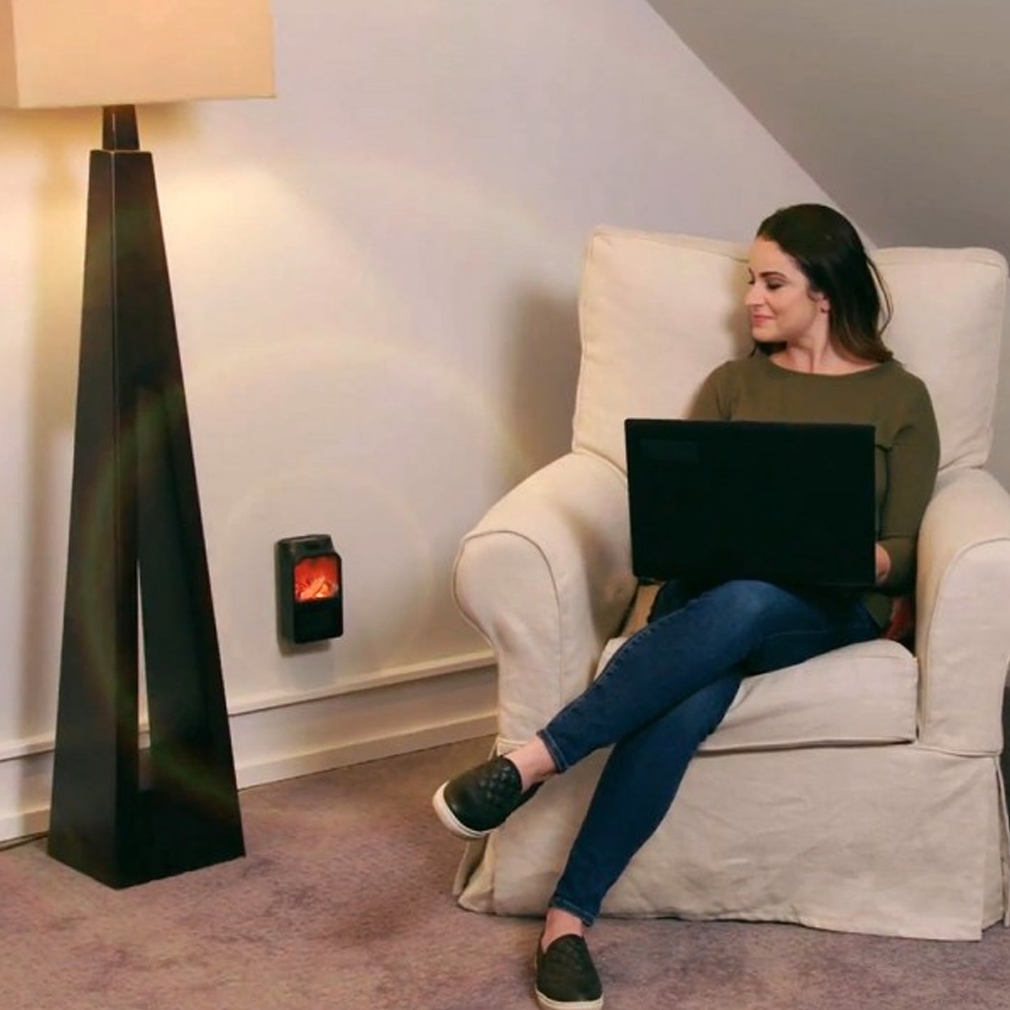 Electric Fire lamp and heater
