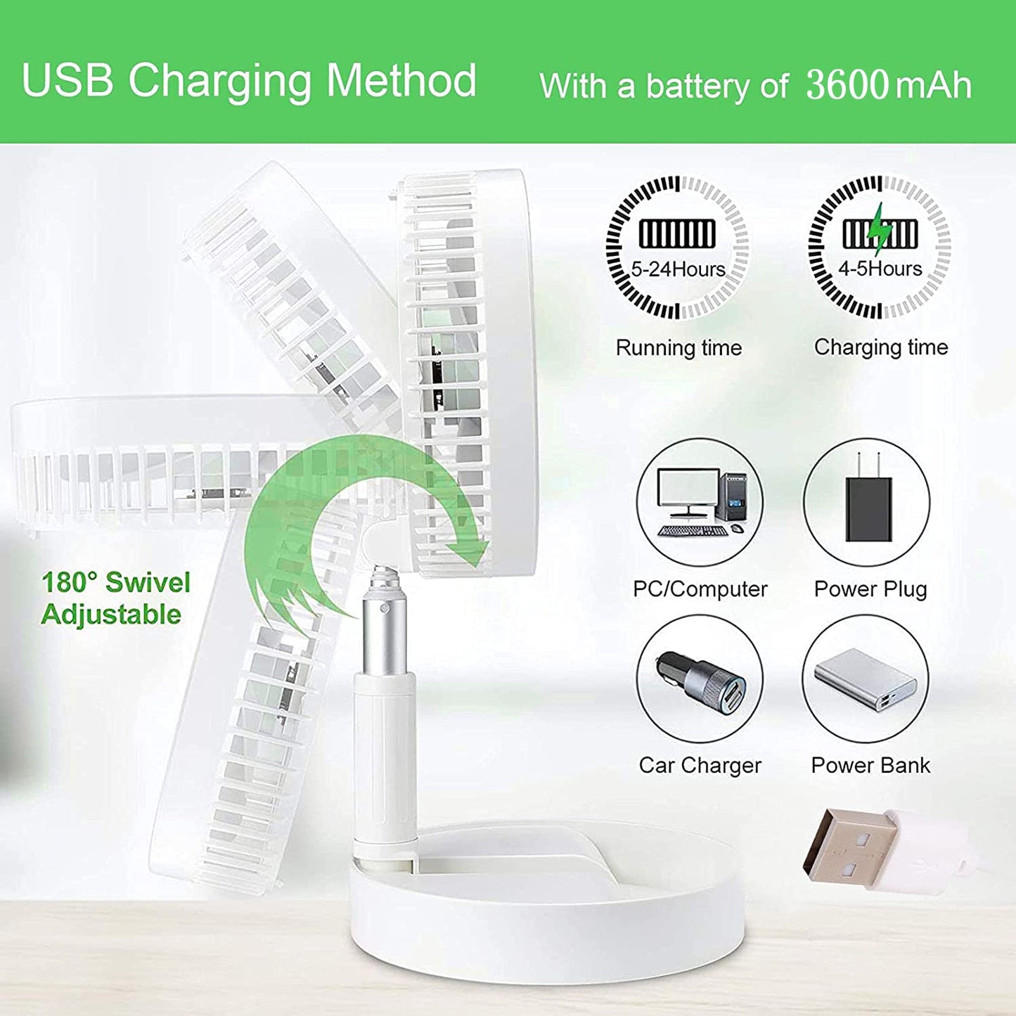 Electric Desktop Height Adjustable Fan