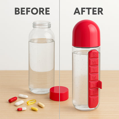 Water Bottle With Pill Organizer
