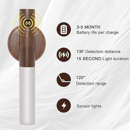 Glass Wood Motion Sensor LED Light
