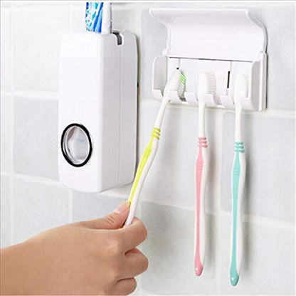 Toothpaste Dispenser and Brush Holder