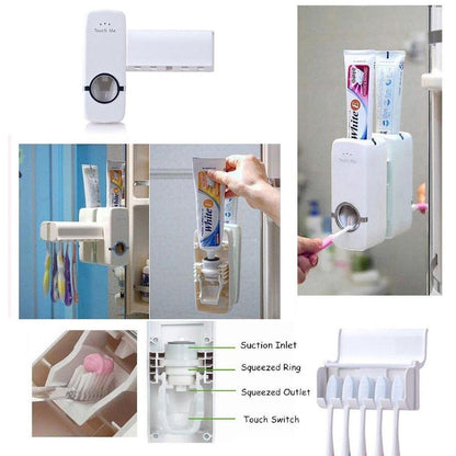 Toothpaste Dispenser and Brush Holder
