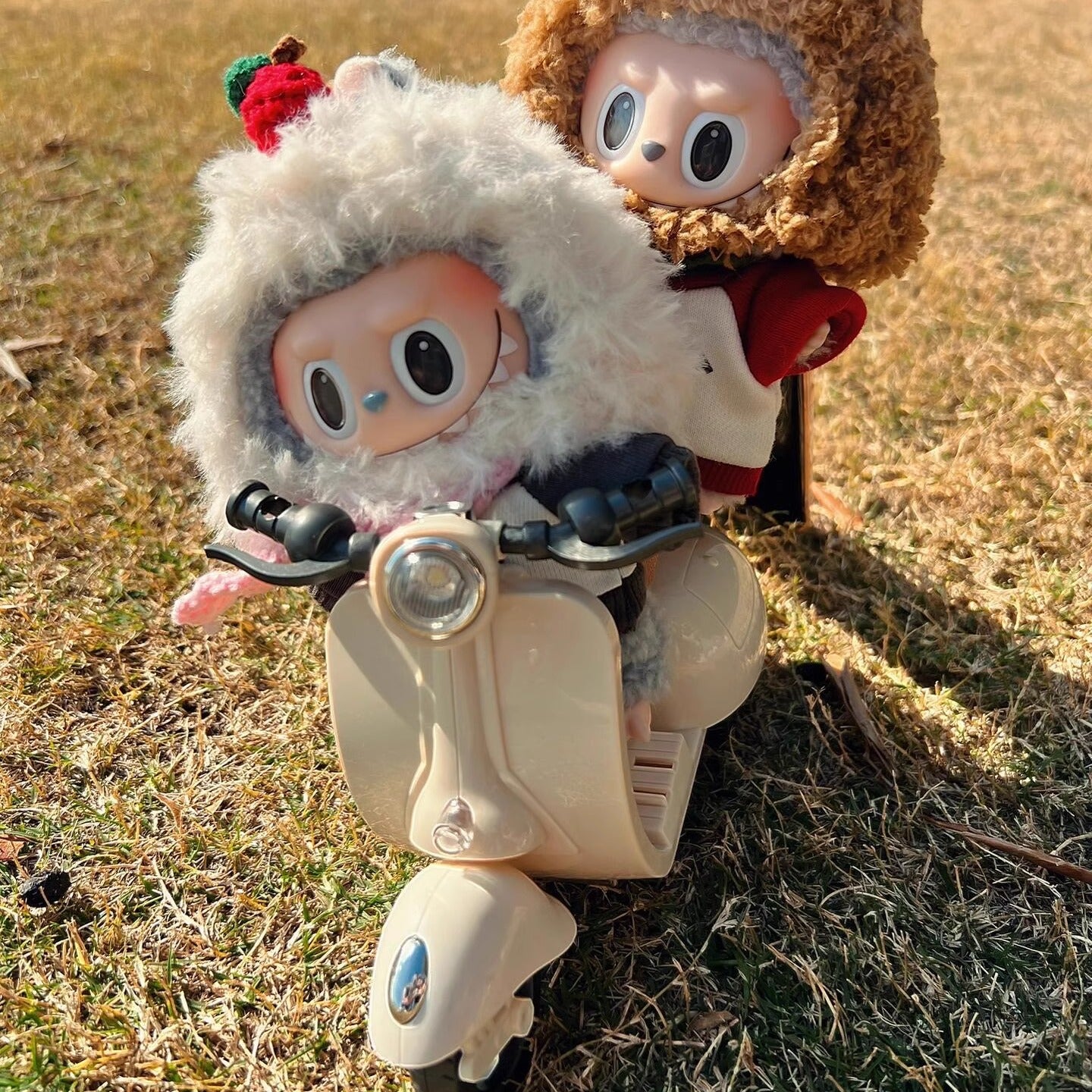 LABUBU Vinyl Doll  Pendant Baby Clothes Accessories Motorcycle Mobile