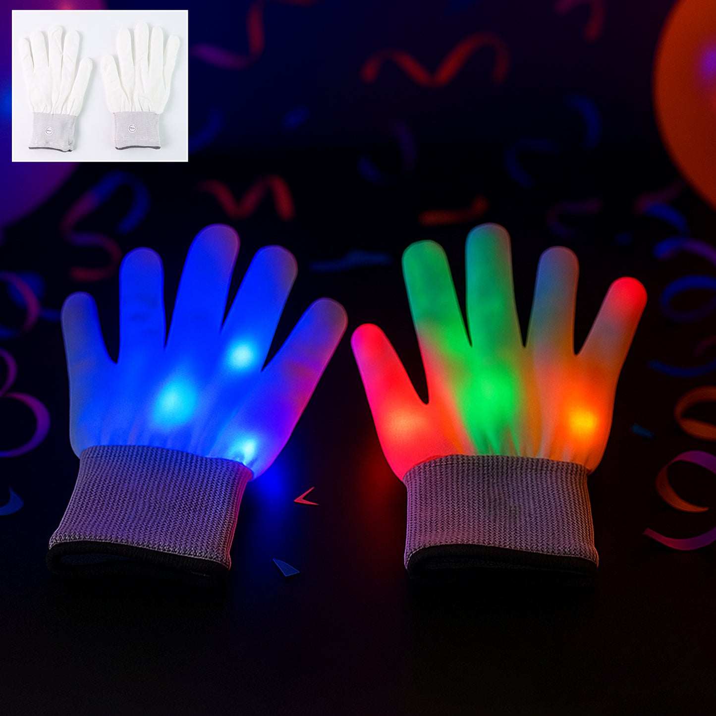 Multi-color Glow Gloves (1 Pair)