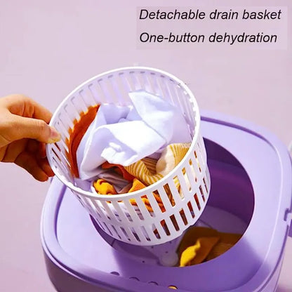 Collapsible Mini Washing Machine With Drain Basket