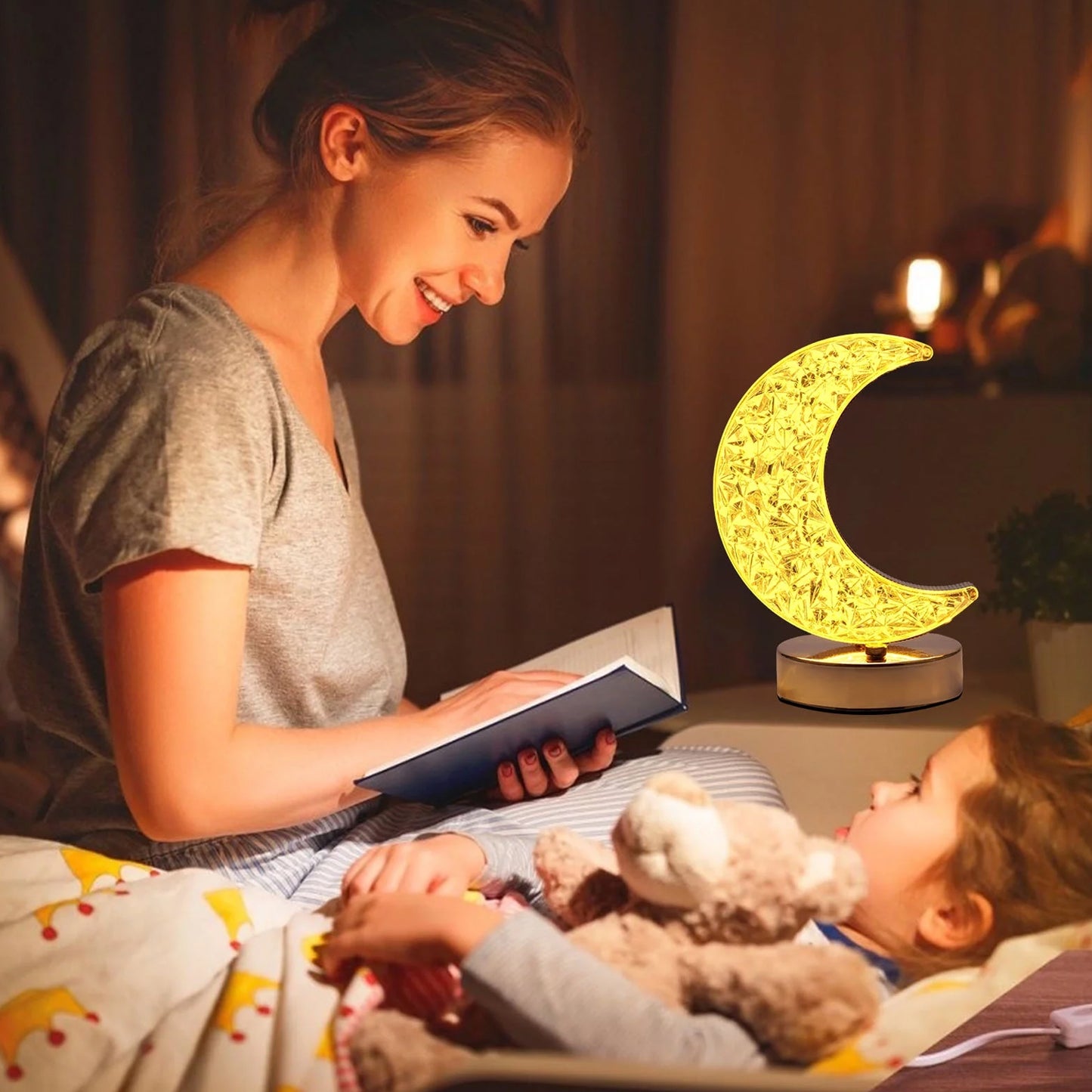 Table Moon Crystal Lamp