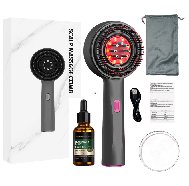 Electric head massager with Red light therapy