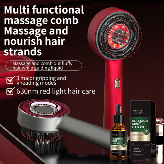 Electric head massager with Red light therapy