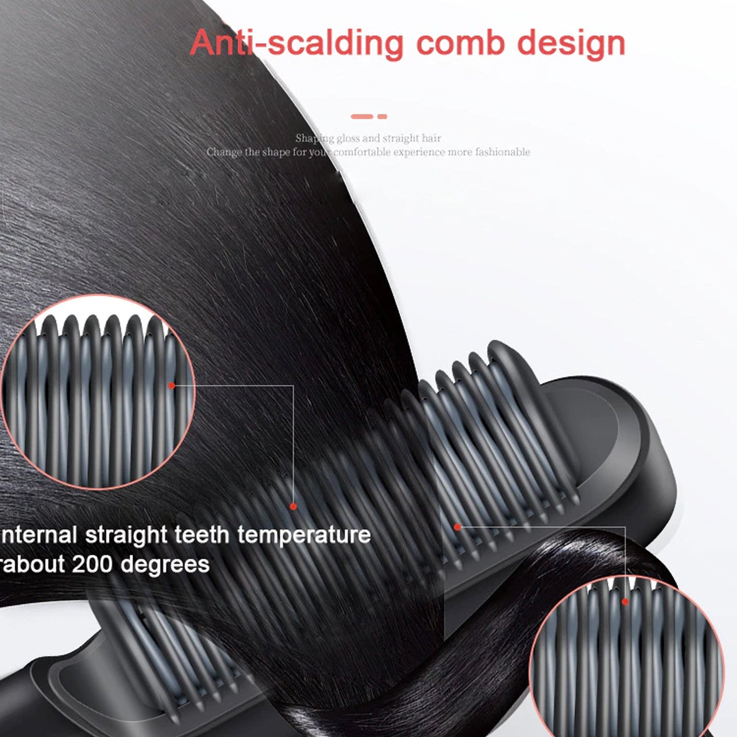 Hair Straightener Massaging Hair Scalps And Head.