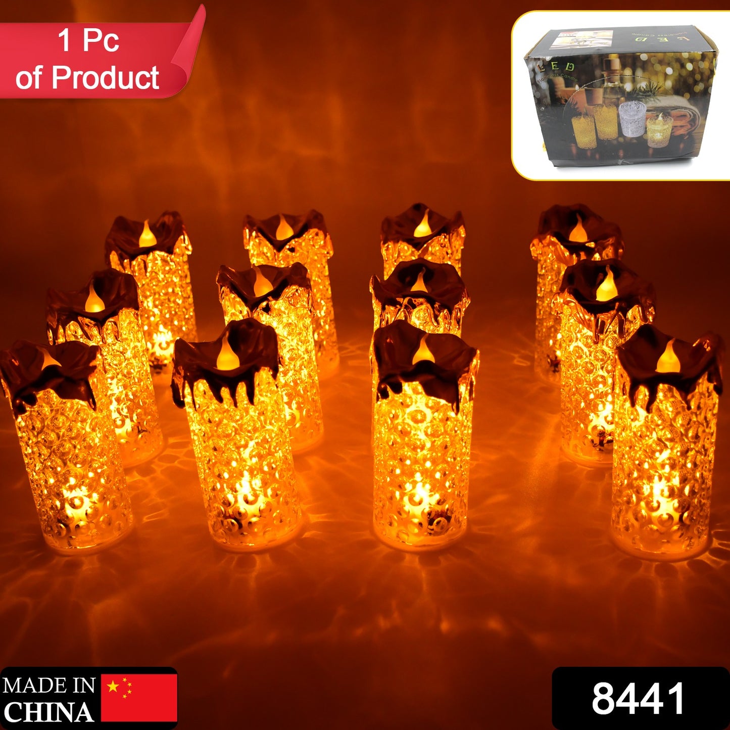 Gold Flameless Candles Led Light (12 Pc)