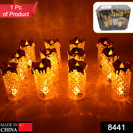 Gold Flameless Candles Led Light (12 Pc)