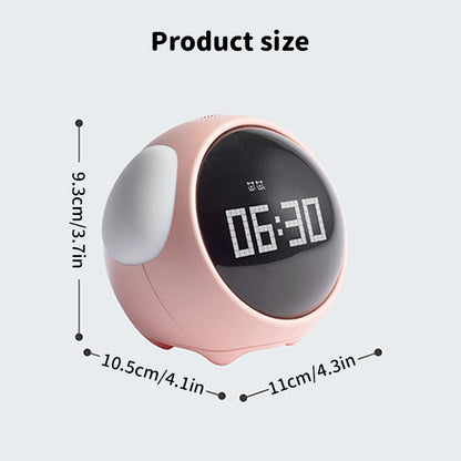 Cute Cartoon Digital Alarm Clock with Light and Emotion Function for Kids