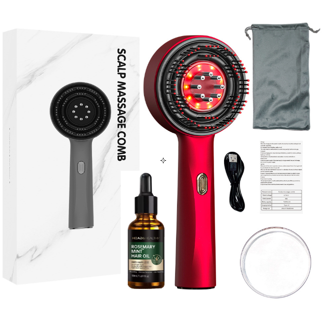 Electric head massager with Red light therapy