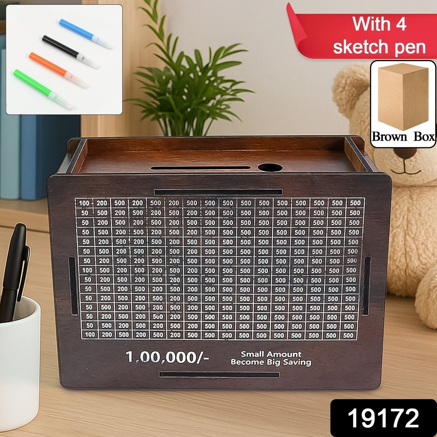 1 lakh Money Bank (1 Pc  4 Sketch Pen)