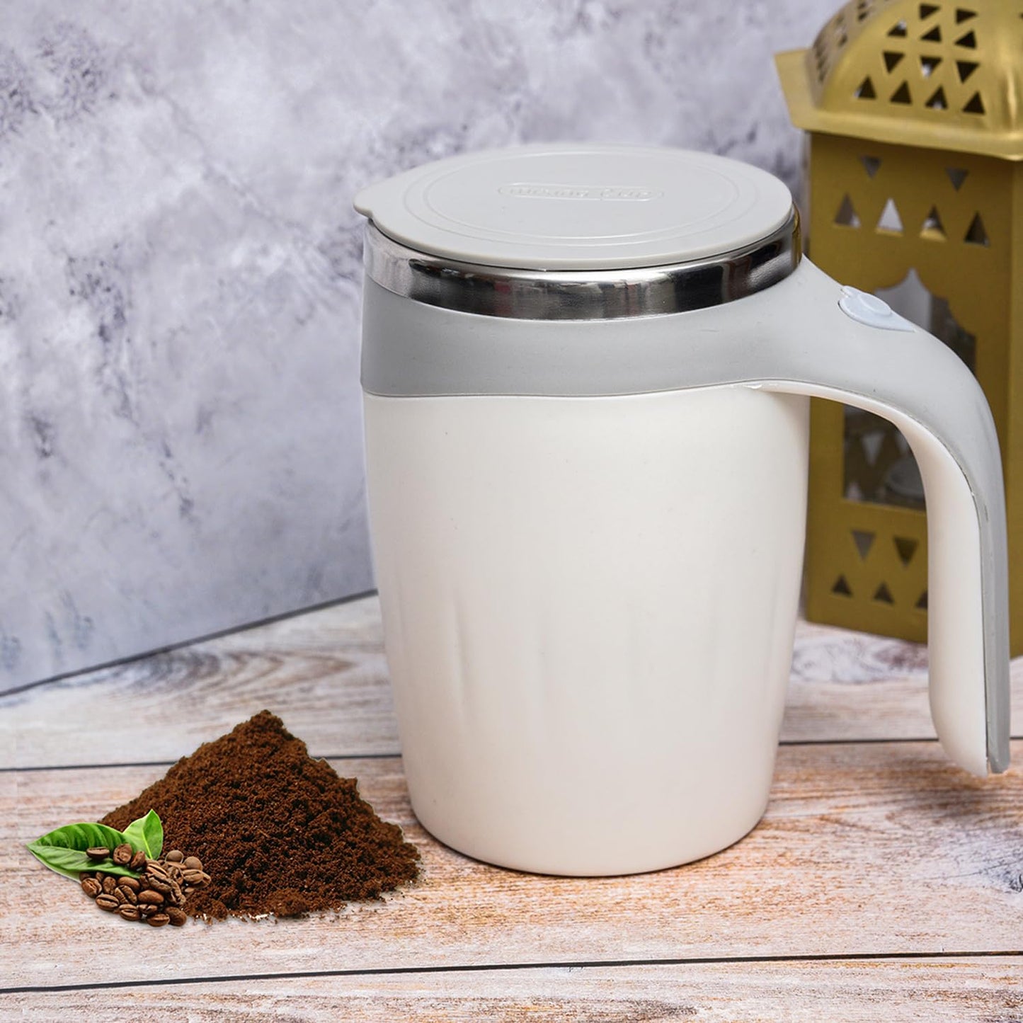 Magnetic Stirring Coffee Cup  Stainless Steel Mug