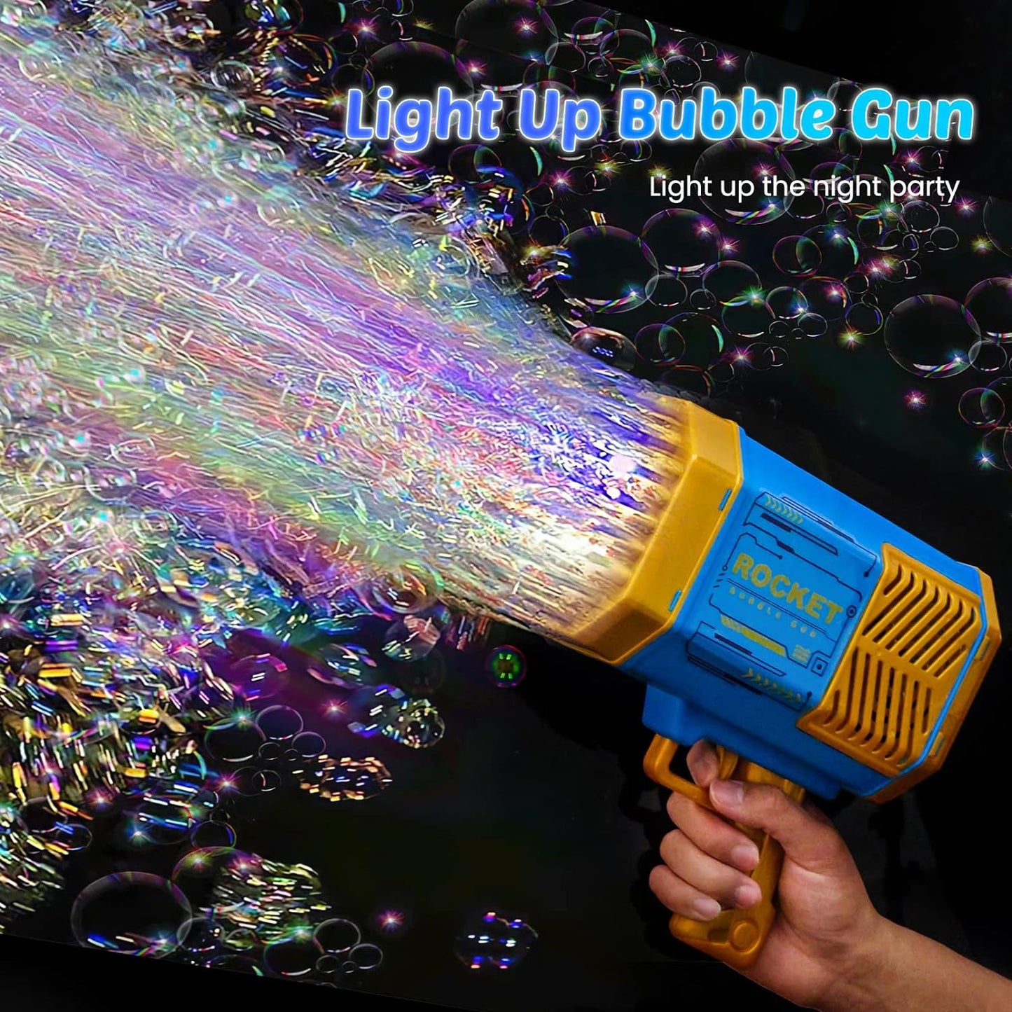 Machine Bubble Gun (69 Holes Big Rechargeable Powerful )