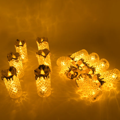 Gold Flameless Candles Led Light (12 Pc)