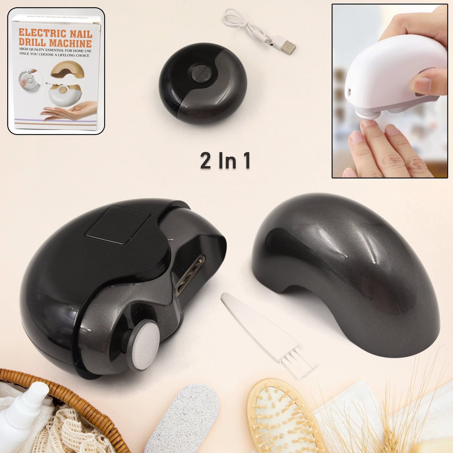 Premium Electric Nail Clipper With Light (1 Pc)