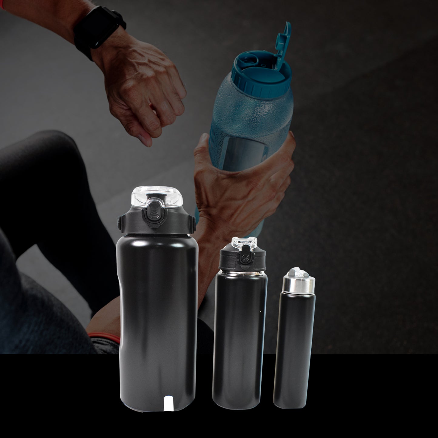 Stainless Steel Insulated Water Bottle (3 Pcs Set  Different Size)