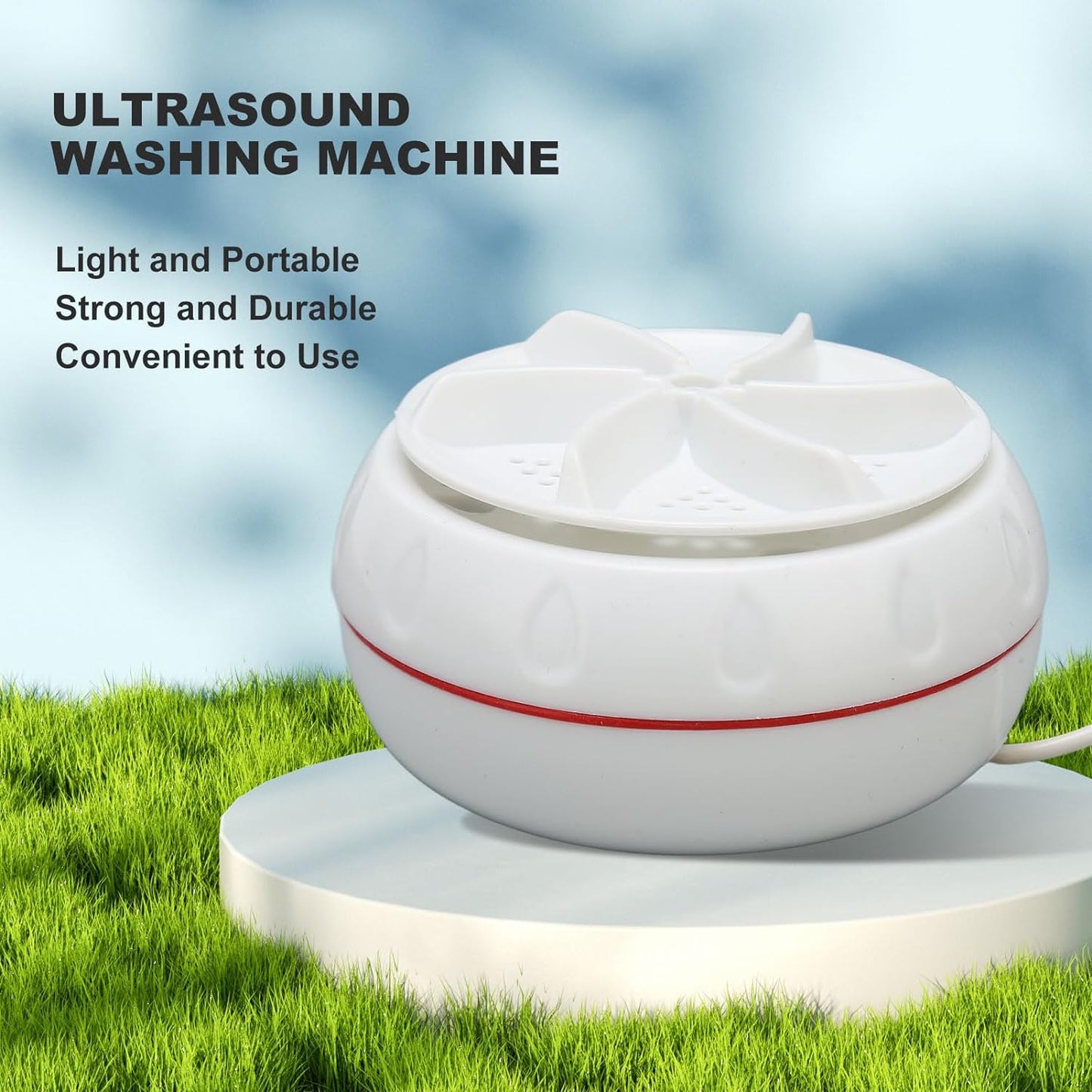 6152a Mini Washing Machine Turbine Washing Machine Door Hinge  Lightweight Turbo Washer With Usb Cable For Home Camping College Rooms Use