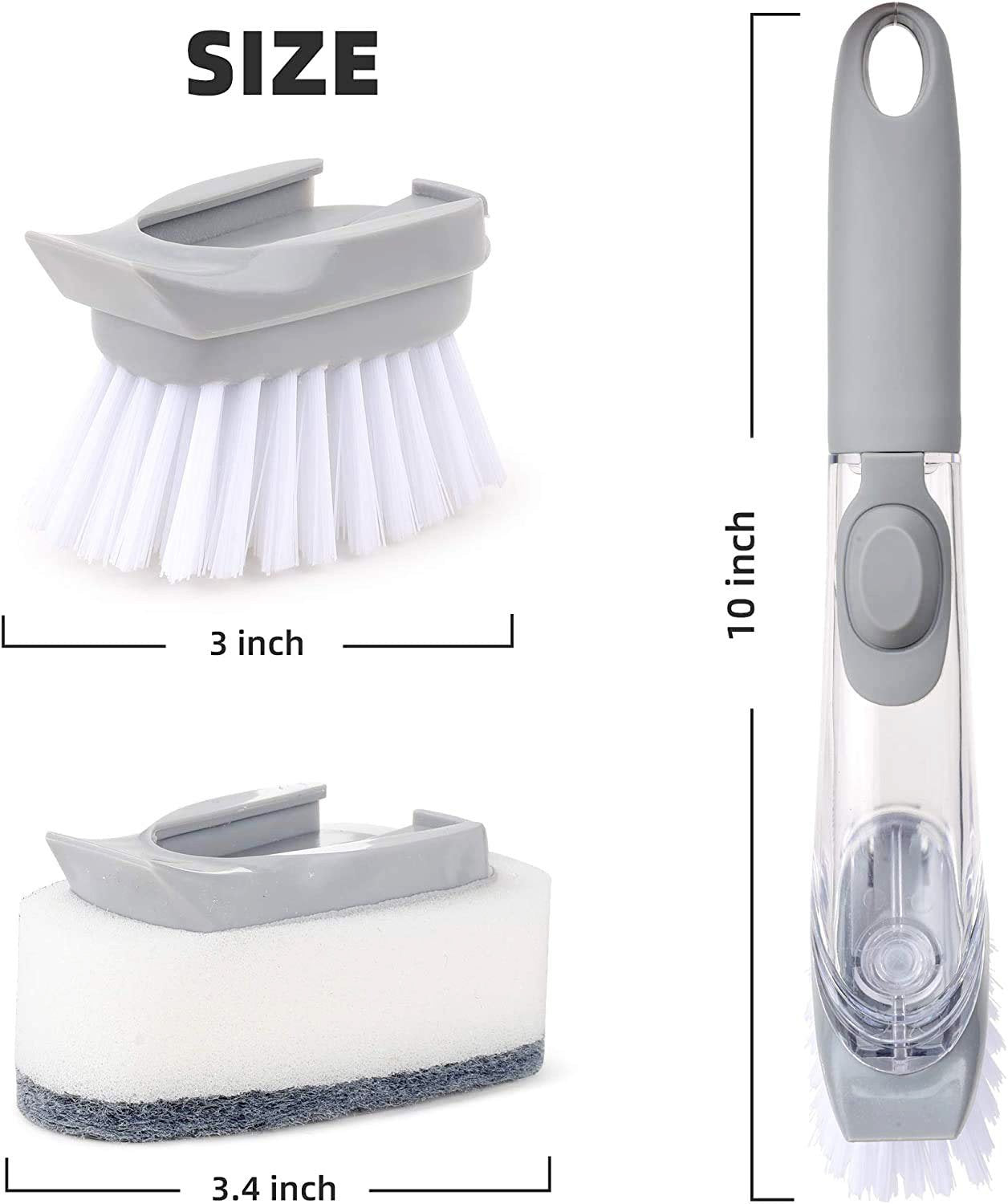 Liquid Dispenser Dish Clean Brush Scrubber