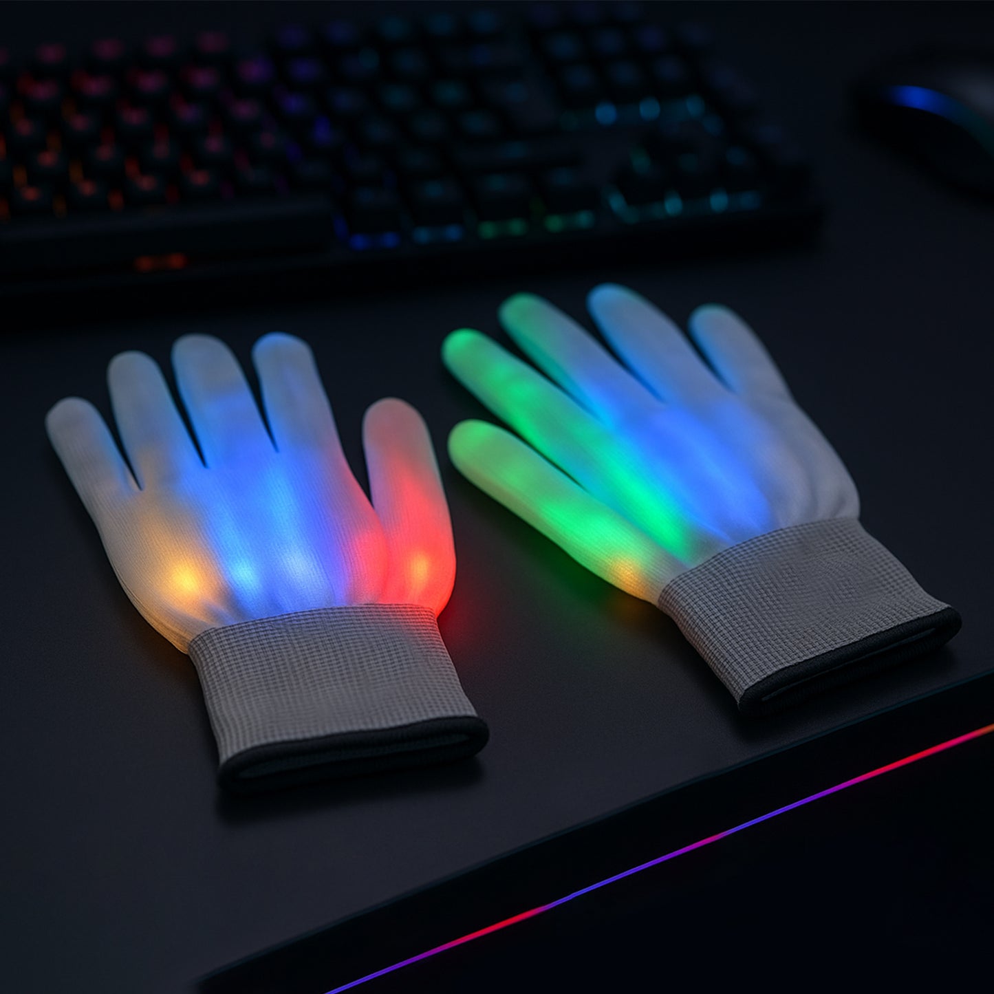 Multi-color Glow Gloves (1 Pair)