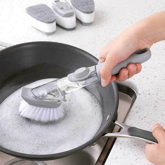 Liquid Dispenser Dish Clean Brush Scrubber