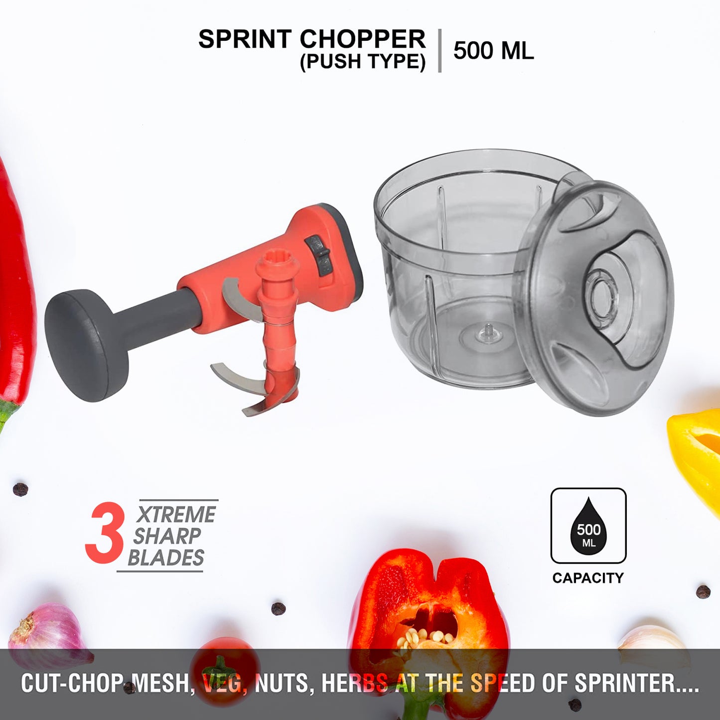 Hand Press Chopper For Kitchen