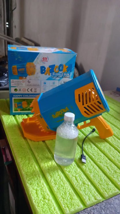 Machine Bubble Gun (69 Holes Big Rechargeable Powerful )