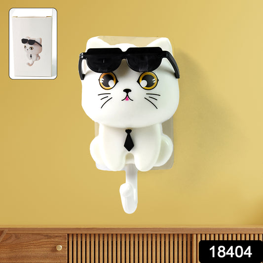 Cute Cat Key Hook With Sunglasses (1 Pc)