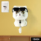 Cute Cat Key Hook With Sunglasses (1 Pc)