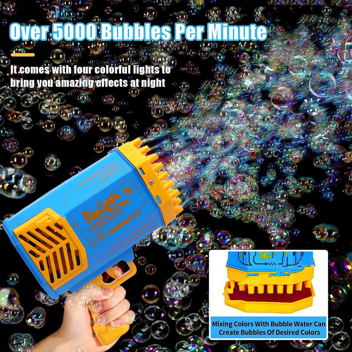 Machine Bubble Gun (69 Holes Big Rechargeable Powerful )