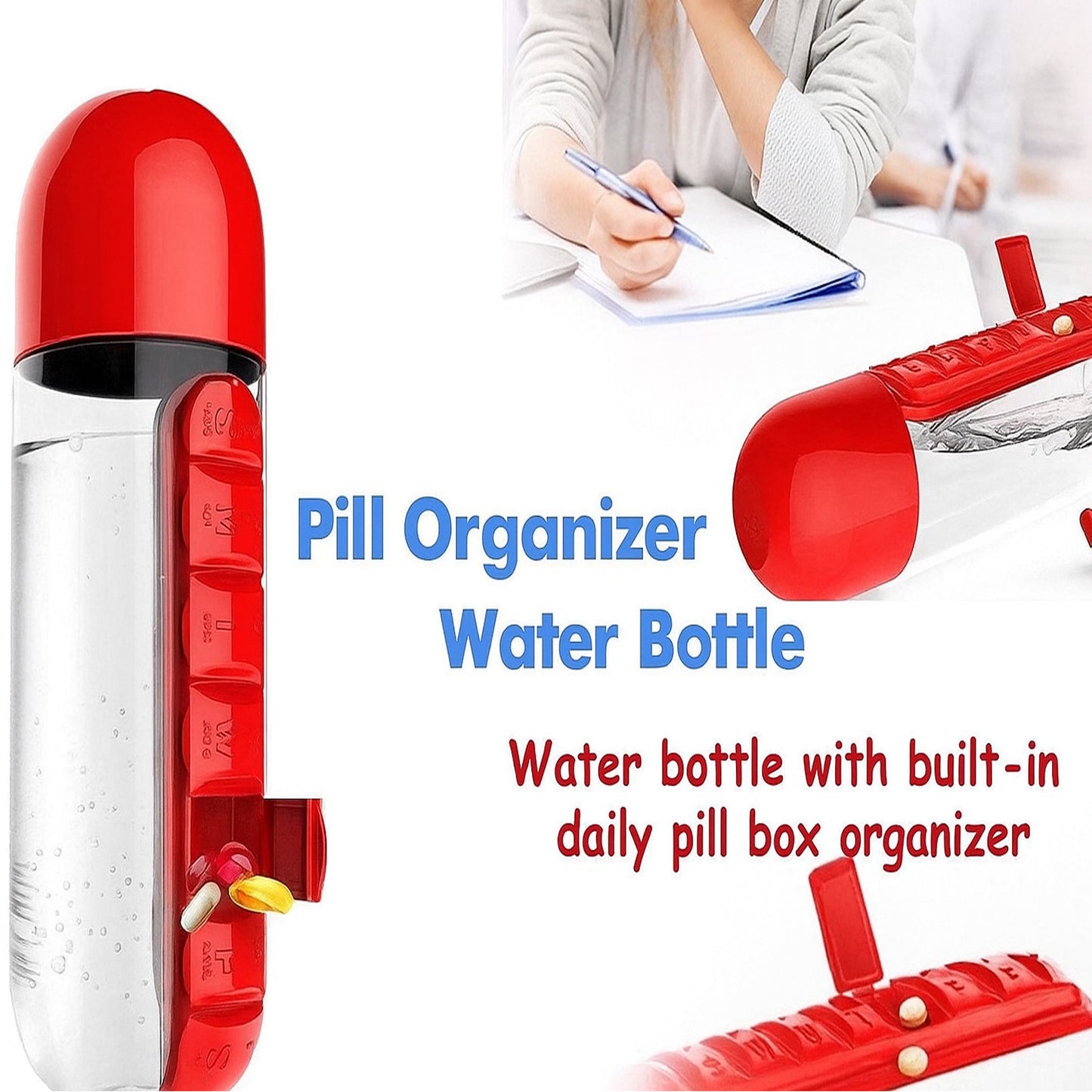 Water Bottle With Pill Organizer