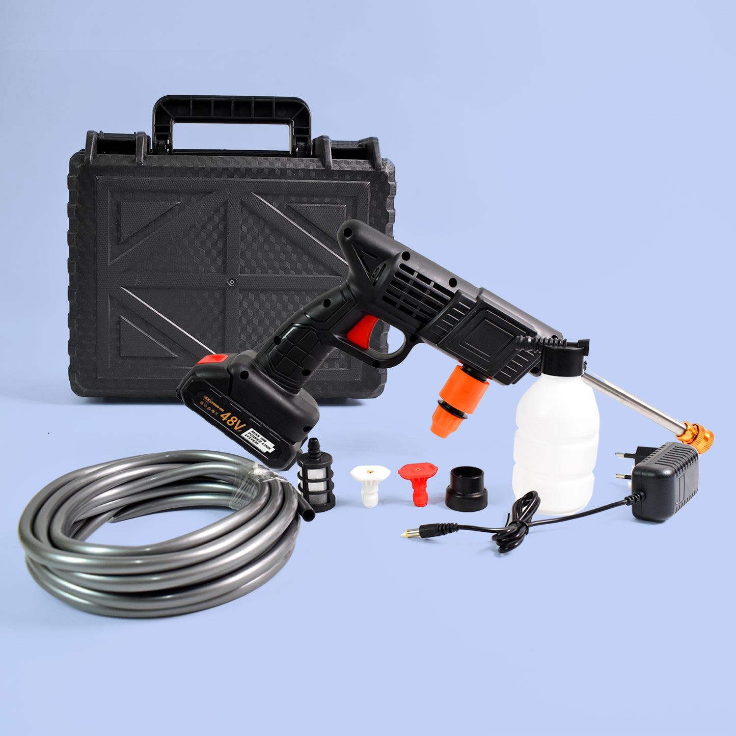 Wireless High Pressure Water Spray Gun (48v  With Small Box  Small Adaptor  1 Set)
