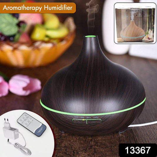 Aromatherapy Humidifier With 7 Colourful Led Lights (500 Ml Capacity  With Remote)