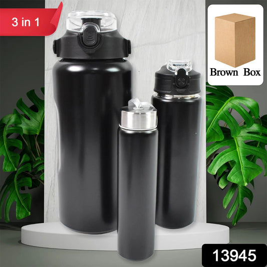 Stainless Steel Insulated Water Bottle (3 Pcs Set  Different Size)
