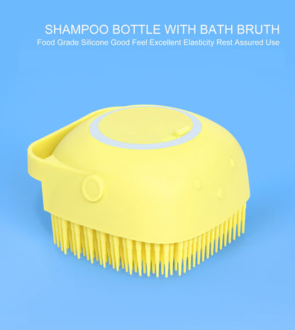 Silicone Bath & Body Brush Soft Bristle With Shampoo Dispenser