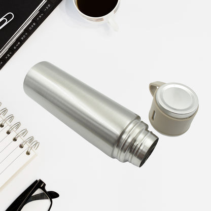 Stainless Steel Vacuum Flask Set With 3 Steel Cups