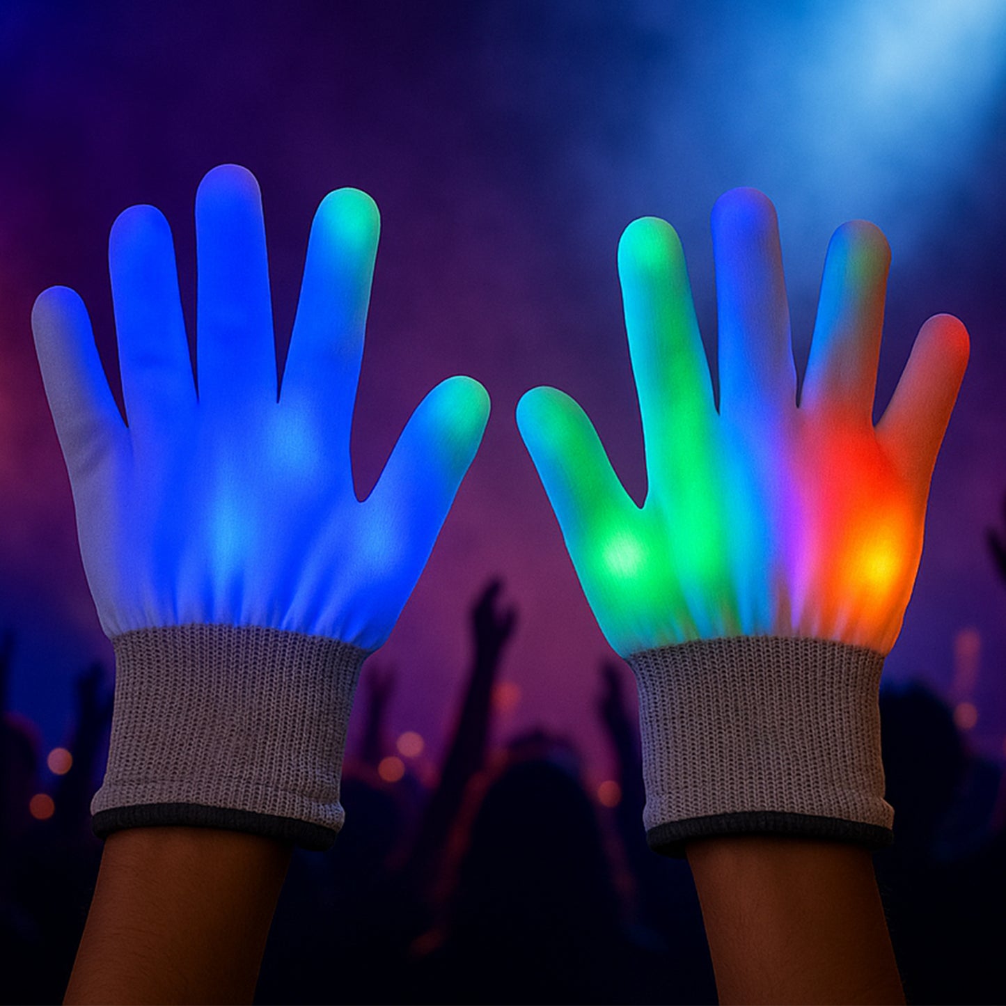 Multi-color Glow Gloves (1 Pair)